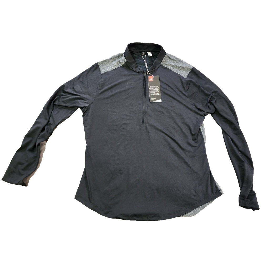 Under Armour® (WOMEN'S LARGE) UA Tech™ Twist Fitted ½ Zip in Black/Heather Grey